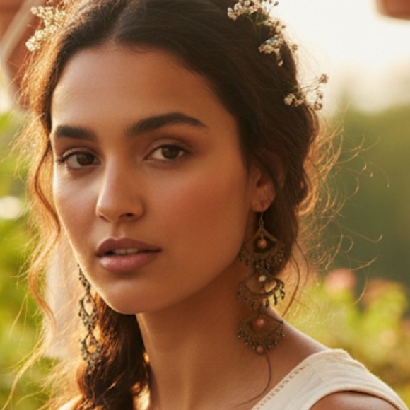 Silver and Pink Dangle Earrings - Picture 2 of 4